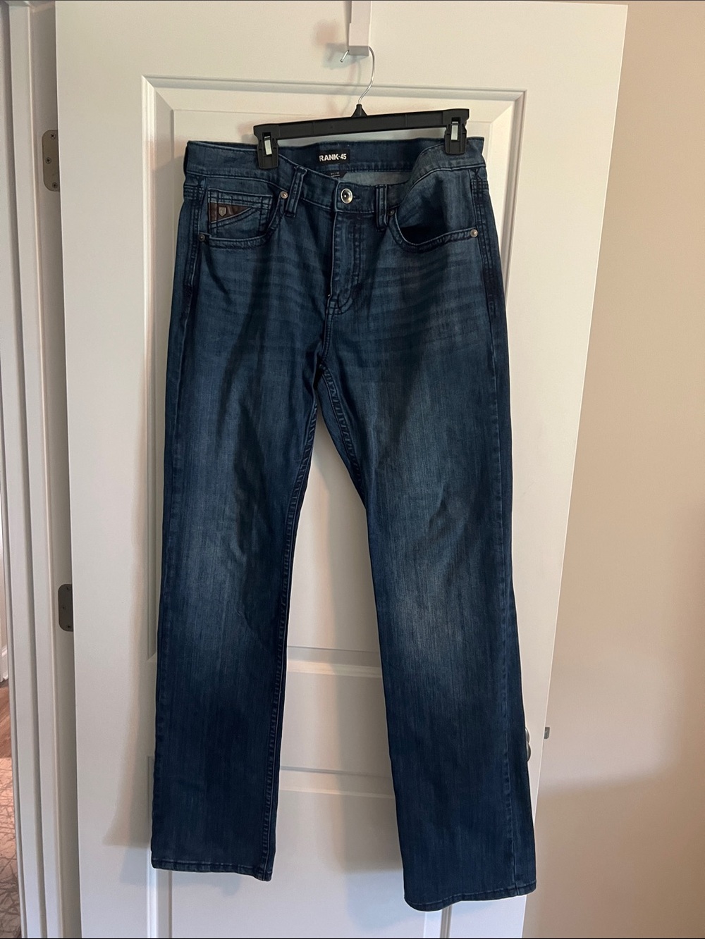 Rank-45 Men's Straight Jeans in Dark Blue